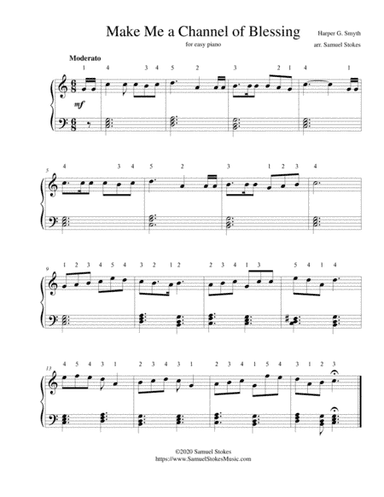 Make Me a Channel of Blessing - for easy piano (arr. Samuel Stokes)