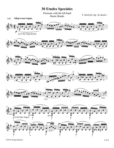 Mazas 75 Melodious & Progressive Studies Op 36, Book 1, No.30 (arr. String Masters)