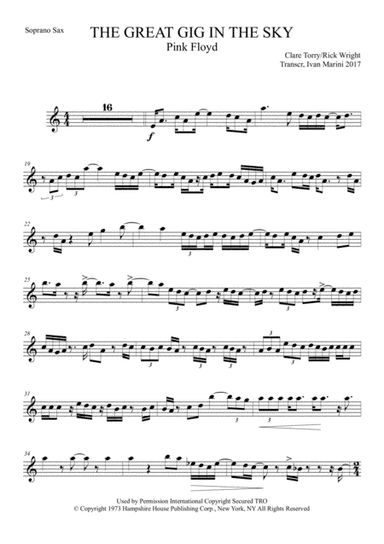 The Great Gig In The Sky (arr. Ivan Marini)
