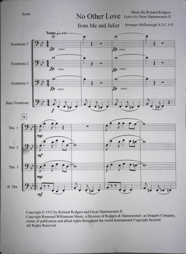 No Other Love (arr. Michael C. McDonough A.S.C.A.P.)