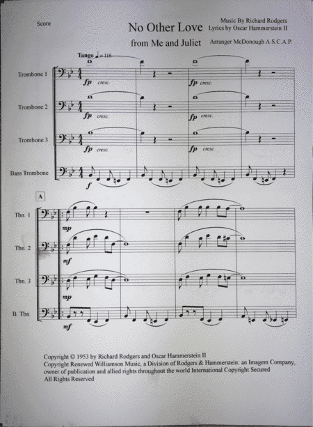 No Other Love (arr. Michael C. McDonough A.S.C.A.P.)
