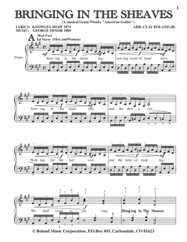 BRINGING IN THE SHEAVES (arr. Clay Boland Jr.)