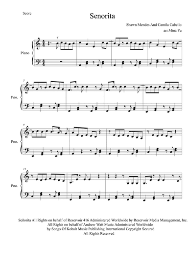 Senorita (arr. Mina Yu)