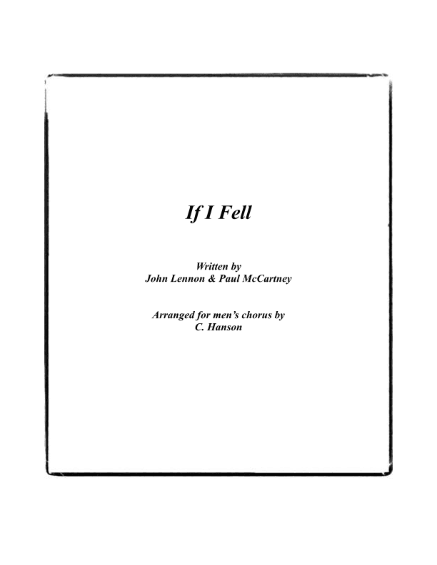 If I Fell (arr. C. Hanson)