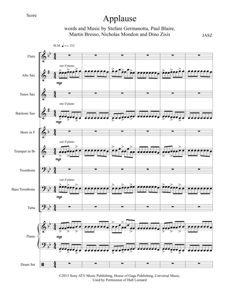 Applause (arr. JASZ (Julie Ann Stenberg Zeidel))