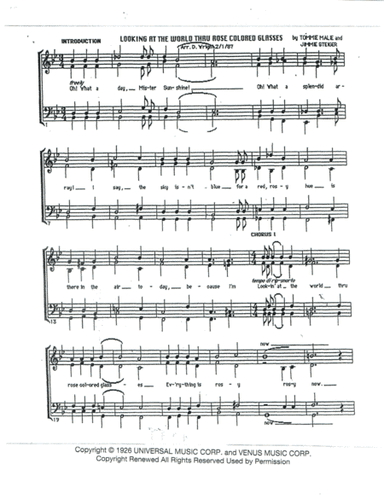 Looking At The World Through Rose Colored Glasses (arr. David Wright)