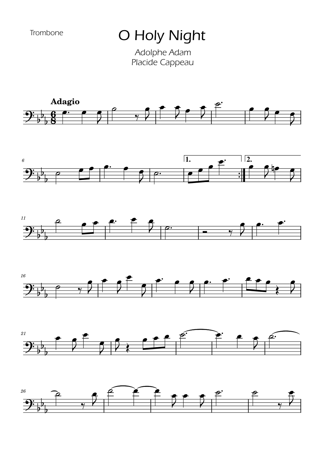 O Holy Night - Trombone Solo (arr. Ygor Nunes)