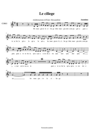 Le ciliege. Coro (arr. Ester Alessandrini)