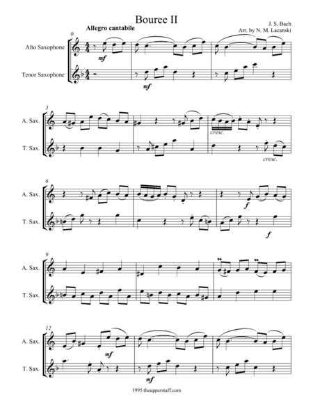 Bouree II (arr. Nick Lacanski)