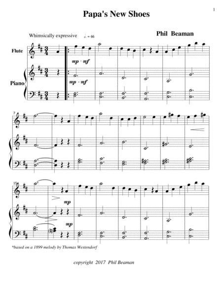 Papa's New Shoes - Flute-Piano