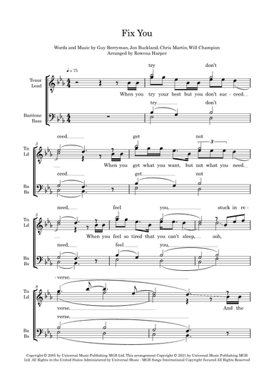 Fix You (arr. Rowena Harper)