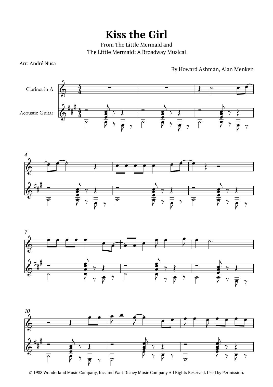 Kiss The Girl (arr. André Nusa)