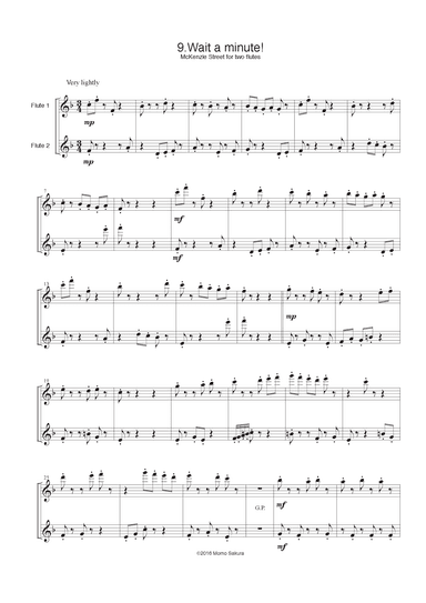 9. Wait a minute!  Mckenzie street for 2 Flutes/ Flute duet