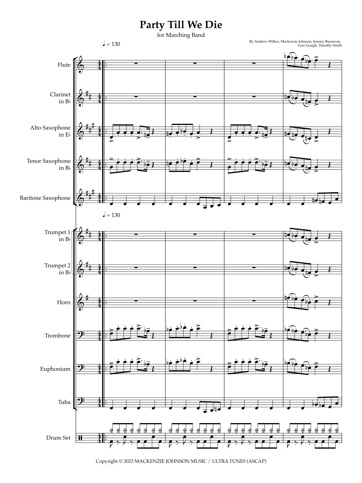 Party Till We Die (arr. Keith Johnston)