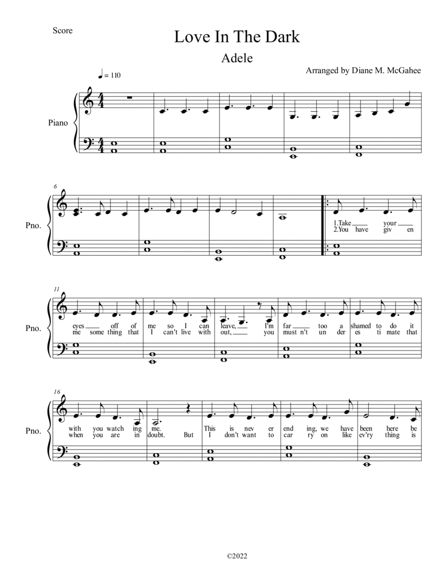 Love In The Dark (arr. Diane M. McGahee)
