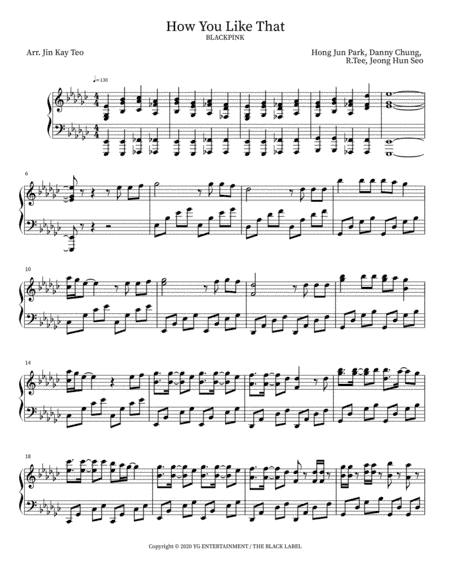 How You Like That (arr. Jin Kay Teo)