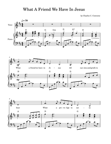What A Friend We Have In Jesus (Unison Choir) (arr. Tyler Adams)