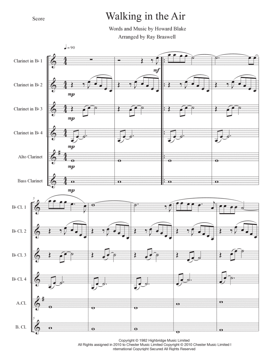 Walking In The Air (arr. Ray Braswell)