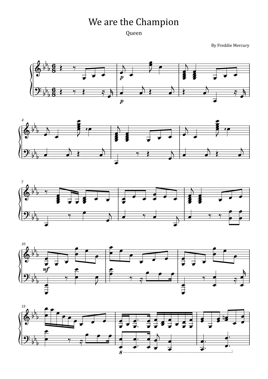 We Are The Champions (arr. poon)
