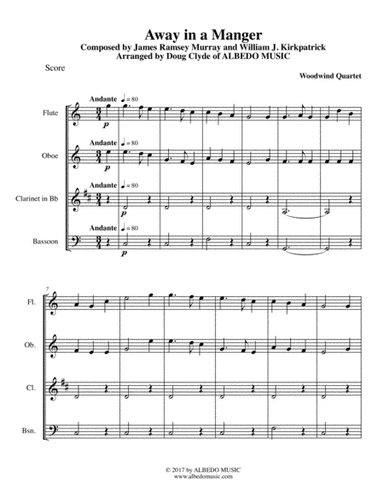 Away in a Manger for Woodwind Quartet (arr. Doug Clyde)