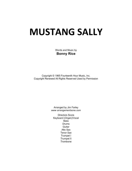 Mustang Sally (arr. Jim Farley www.arrangementsone.com)