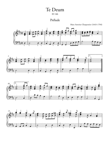 Te Deum Prelude (Piano, Organ, Harpsichord) Original (arr. Ahiva Editions)