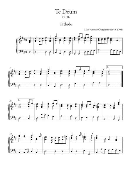 Te Deum Prelude (Piano, Organ, Harpsichord) Original (arr. Ahiva Editions)