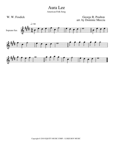 Aura Lee (arr. Dominic Meccia)