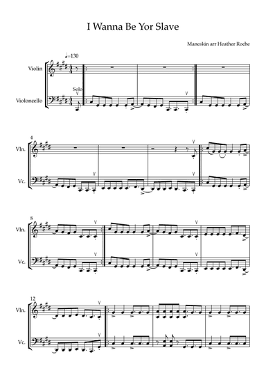 I Wanna Be Your Slave (arr. Heather Roche)