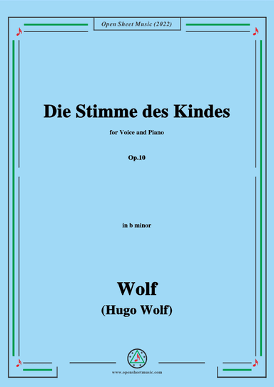 Wolf-Die Stimme des Kindes,Op.10(IHW 39) (arr. OSM Press)