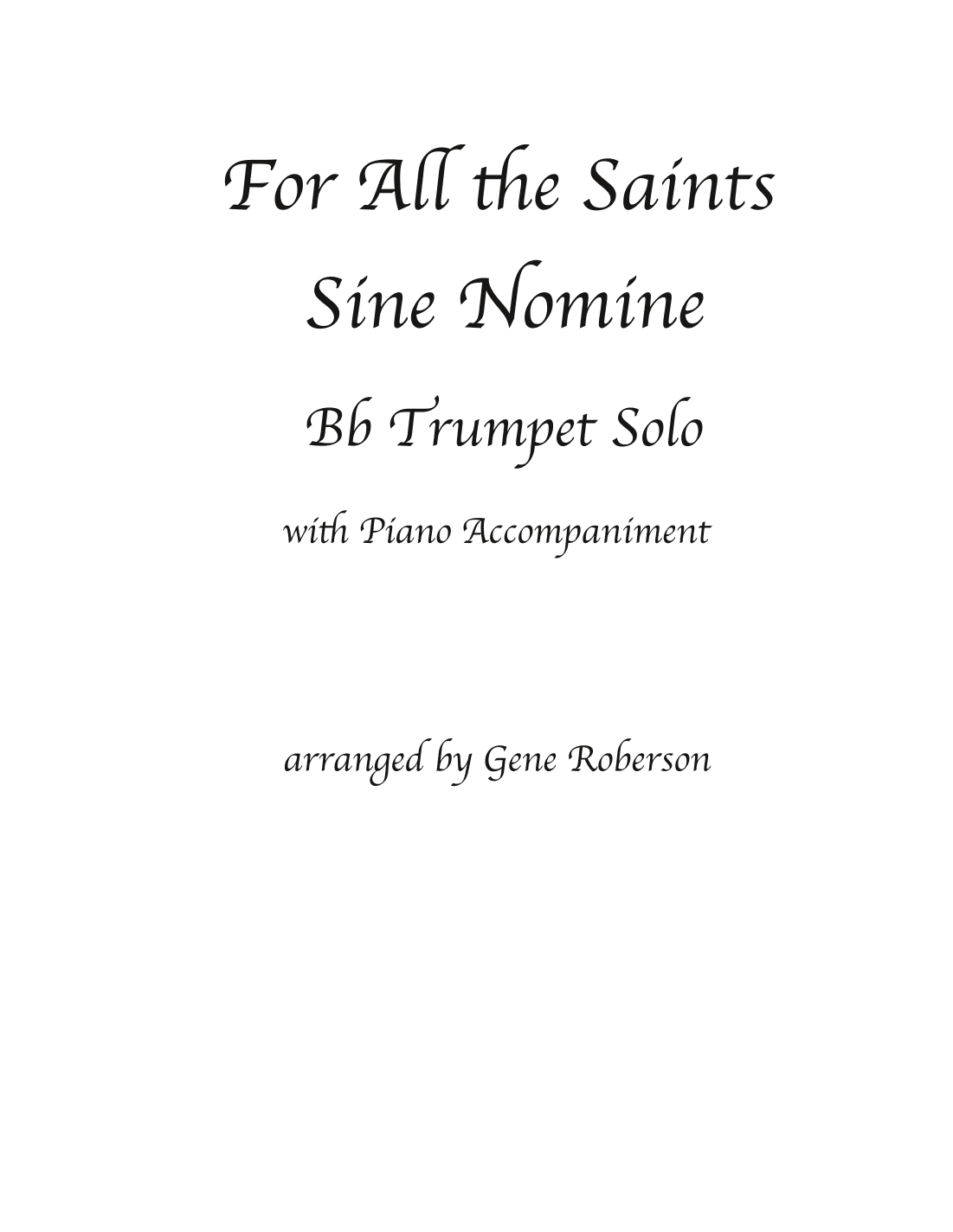 For All the Saints Advanced Trumpet Solo High range (arr. Gene Roberson)