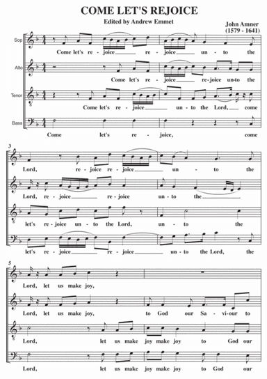 Come Let's Rejoice A Cappella SATB (arr. Edited by Andrew Emmet)