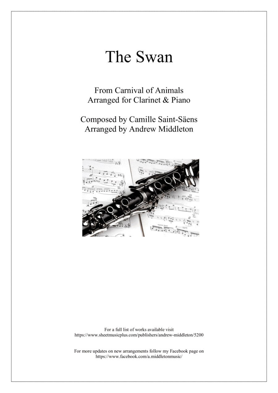 The Swan from The Carnival of Animals arranged for Clarinet and Piano (arr. Andrew Middleton)