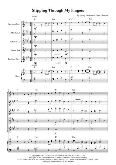 Slipping Through My Fingers (arr. Karen Gueiros)