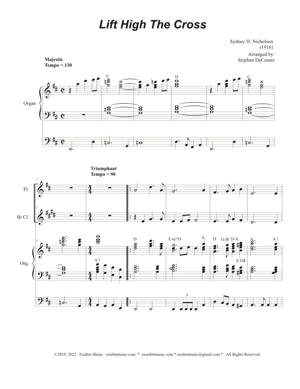 Lift High The Cross (Duet for Flute and Bb-Clarinet) (arr. Stephen DeCesare)