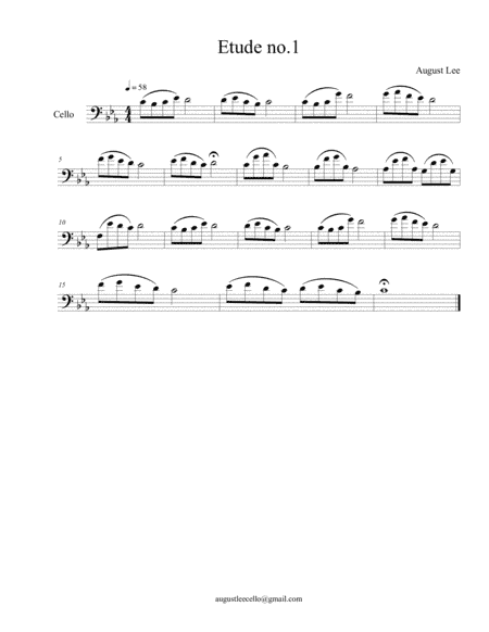Simple etude no.1 for cello solo