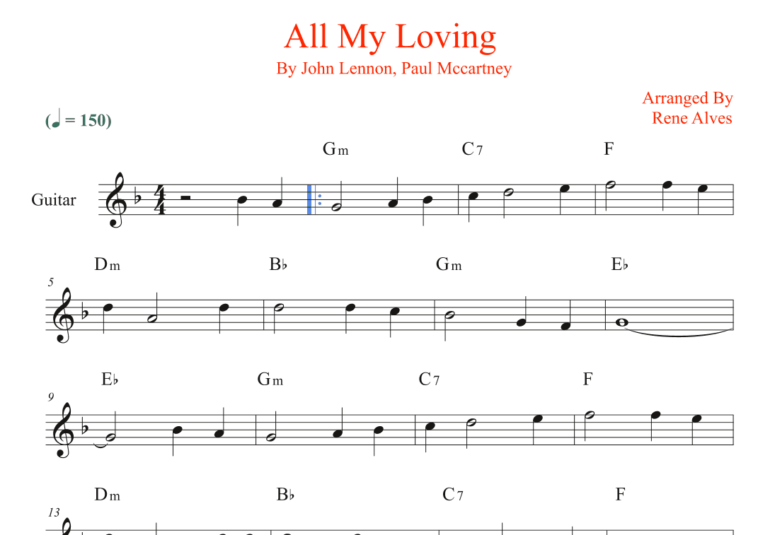 All My Loving (arr. Rene Alves)