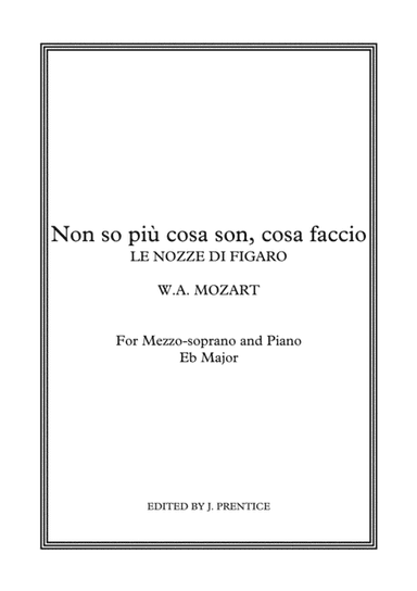 Non so più cosa son, cosa faccio - Le nozze di Figaro (Eb Major) (arr. Jonathan Prentice)