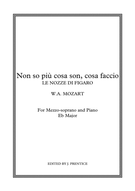 Non so più cosa son, cosa faccio - Le nozze di Figaro (Eb Major) (arr. Jonathan Prentice)