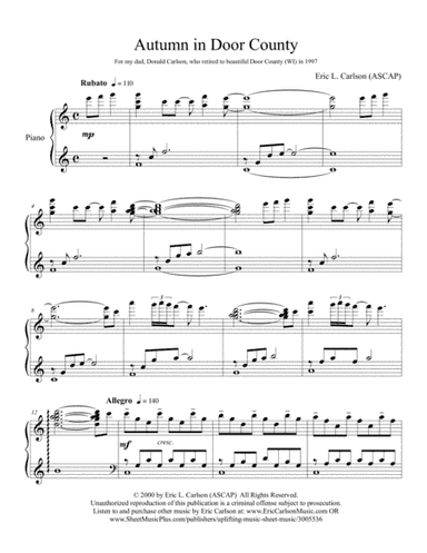 Autumn in Door County - Piano Solo by Eric Carlson