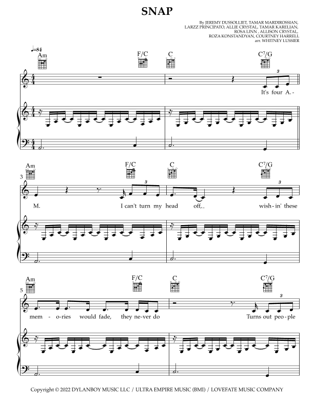 Snap (arr. Whitney Lussier)