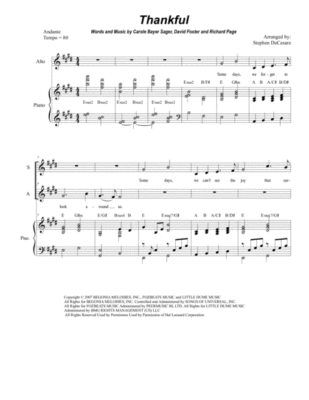 Thankful (arr. Stephen DeCesare)