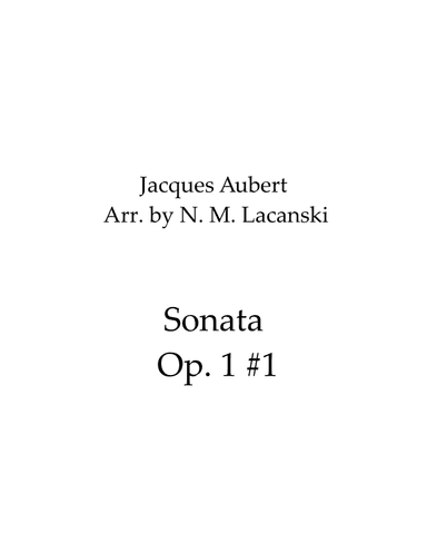 Sonata Op. 1 #1 (arr. Nick M Lacanski)