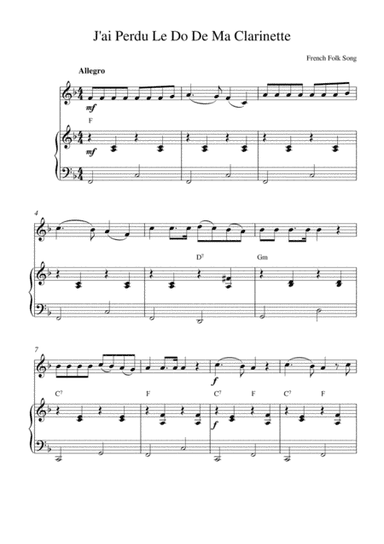 J'ai Perdu Le Do De Ma Clarinette (arr. Kaiserin Rebecca)