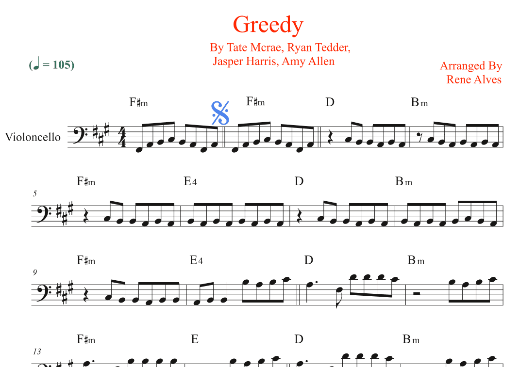 Greedy (arr. Rene Alves)