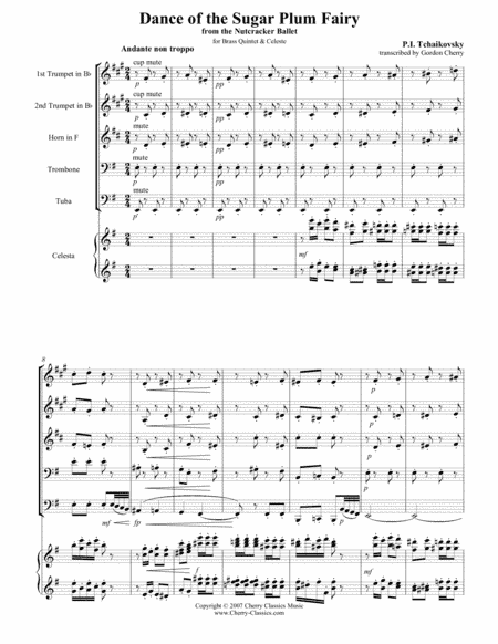 Dance of the Sugar Plum Fairy from the Nutcracker for Brass Quintet and Organ