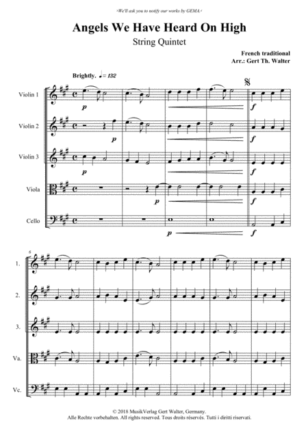 Angels We Have Heard On High (arr. Gert Th. Walter)