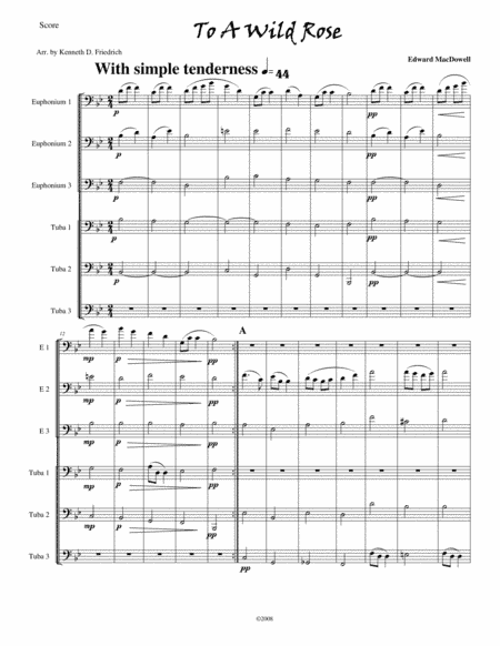 To A Wild Rose (arr. Kenneth D. Friedrich)