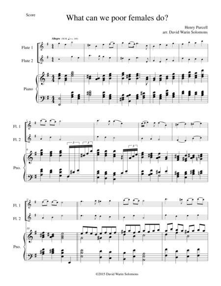 What can we poor females do for 2 flutes and piano (arr. David Warin Solomons)