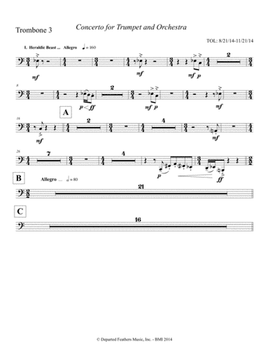 Concerto for Trumpet and Orchestra (2011) Trombone part 3